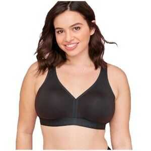 Cacique Lane Bryant Womens Bra Cotton Unlined No Wire Size 44D Black